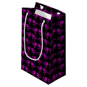 Pink Cartoon Skull Pattern Small Gift Bag