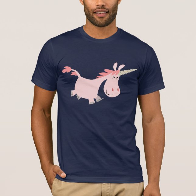 Pink Cartoon Unicorn  T-shirt (Front)