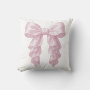 Pink Cascade Ruffle Bow Elegant Posh Girly Cushion