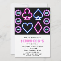 Pink Casino theme Gambling Poker 89th birthday