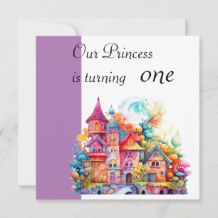 Pink Castle Custom Age Invitation