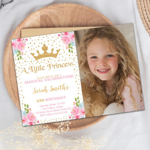 Pink Castle Editable Party Card