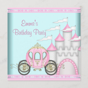 Pink Castle Girls Princess Birthday Invitation