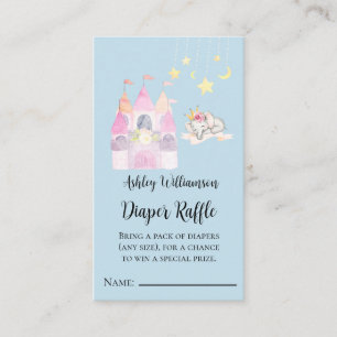 Pink Castle Princess Baby Shower Diaper Raffle Enclosure Card