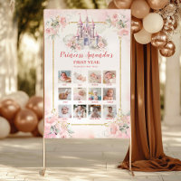 Pink Castle Princess First Year Photo Collage Post