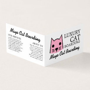 Pink Cat, Cat Boarding, Cattery Detailed Business Card