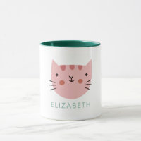 Pink Cat Cute Custom Name