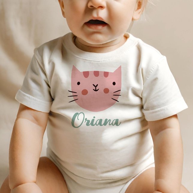 Pink cat Cute Kitty Baby T-Shirt (Creator Uploaded)