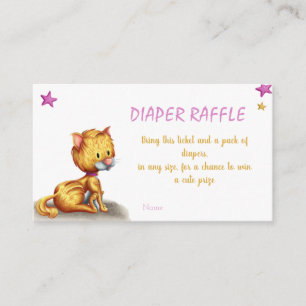Pink Cat Diaper Raffle Enclosure Card