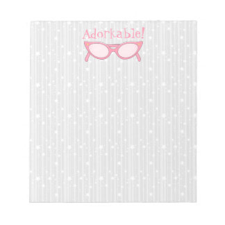 Pink Cat Eye Glasses - Personalise It Notepad