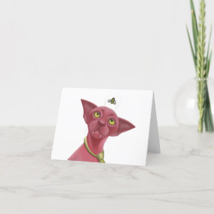 Pink Cat Holiday Card