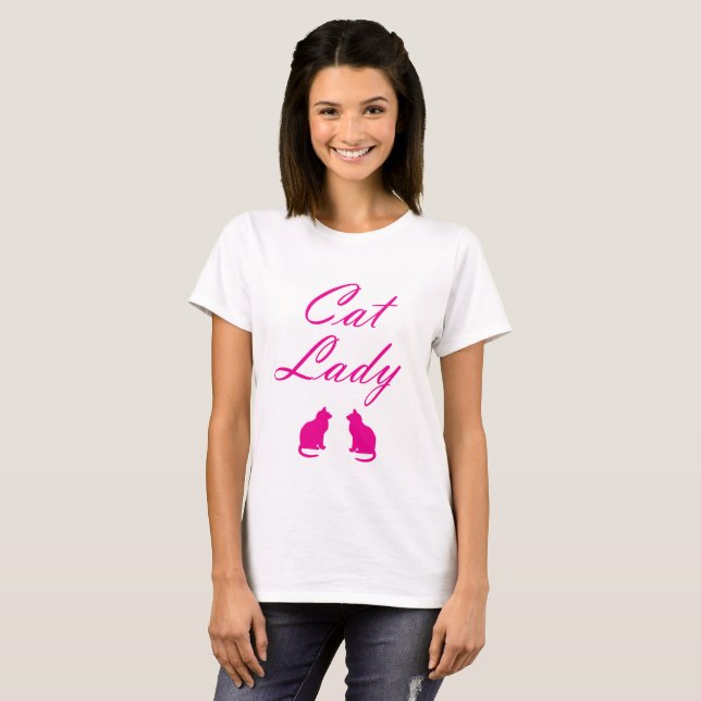 Pink cat lady T-Shirt (Front Full)