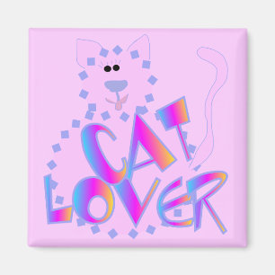 Pink Cat Lover Tshirts and Gifts Magnet
