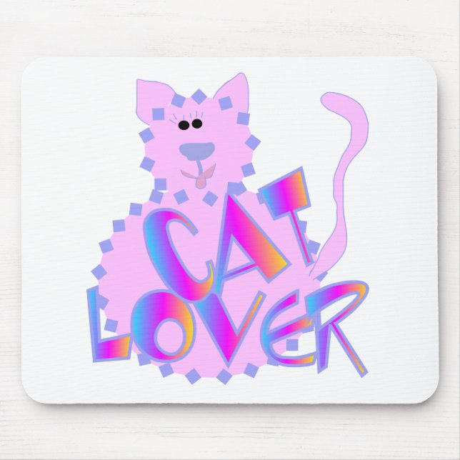 Pink Cat Lover Tshirts and Gifts Mouse Pad (Front)