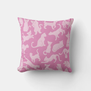 Pink Cat Pattern Cushion