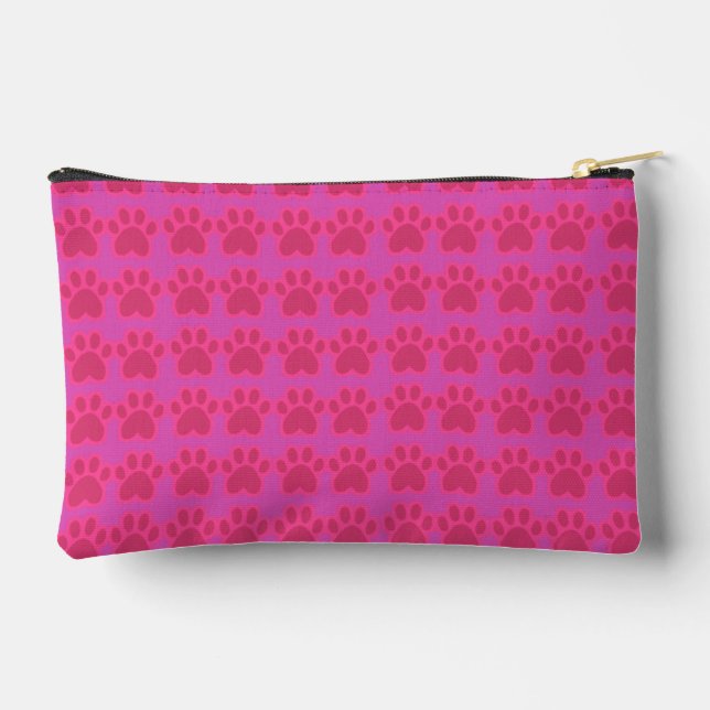 pink cat paw  accessory pouch (Back)