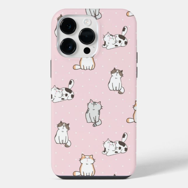 Pink Cat Phone Case (Back)