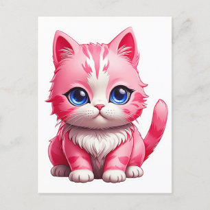 Pink Cat Postcard