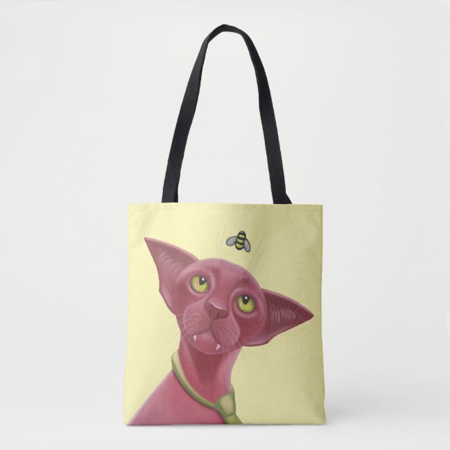 Pink Cat Tote Bag (Front)