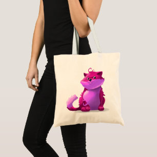 Pink cat tote bag