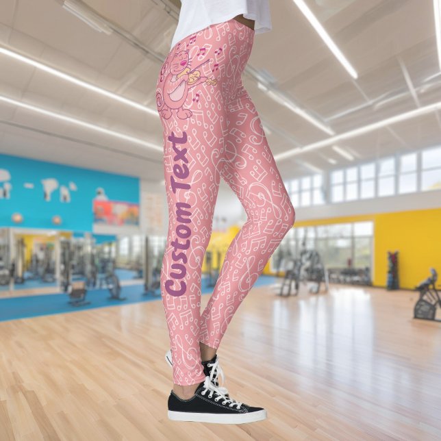 Pink Cat with Violin Leggings (Creator Uploaded)