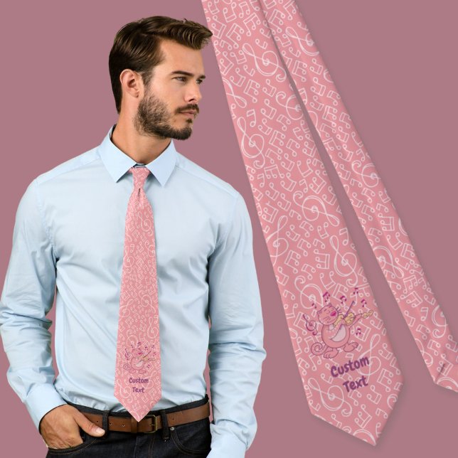 Pink Cat with Violin Neck Tie (Creator Uploaded)