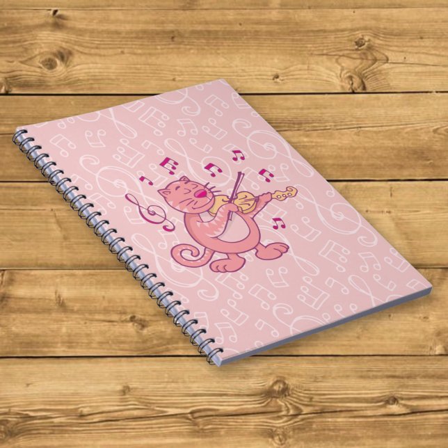 Pink Cat with Violin Notebook (Creator Uploaded)