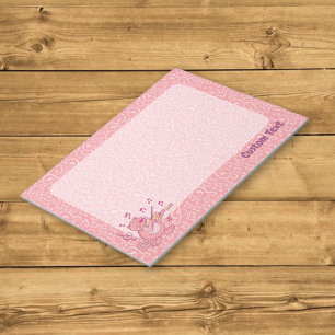 Pink Cat with Violin Notepad