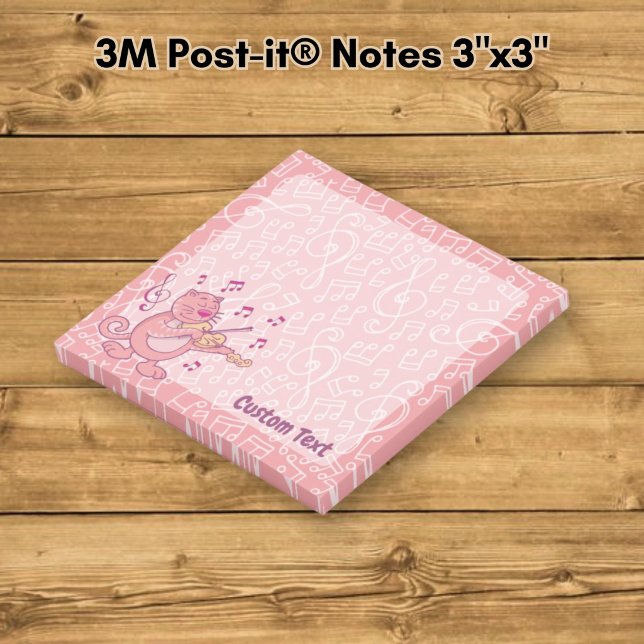 Pink Cat with Violin Notes (Creator Uploaded)