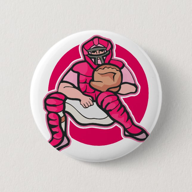 Pink Catcher 6 Cm Round Badge (Front)