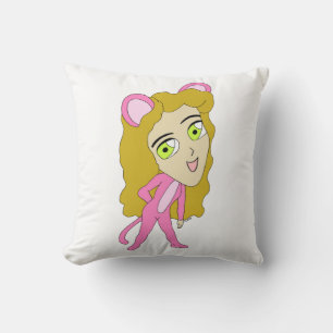 pink catgirl  cushion