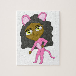 pink catgirl     jigsaw puzzle