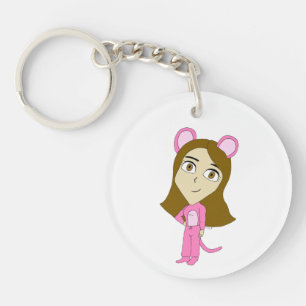 pink catgirl key ring