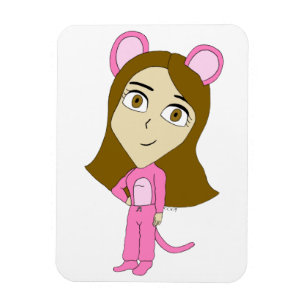 pink catgirl magnet