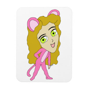 pink catgirl magnet