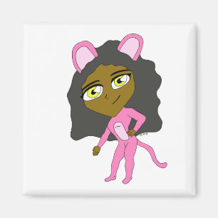 pink catgirl      magnet
