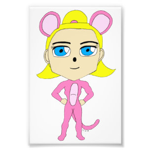 pink catgirl     photo print