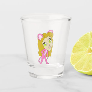 pink catgirl shot glass