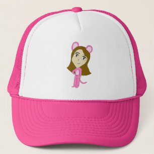 pink catgirl trucker hat
