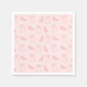 Pink Cats and Jellybeans Pattern Napkin