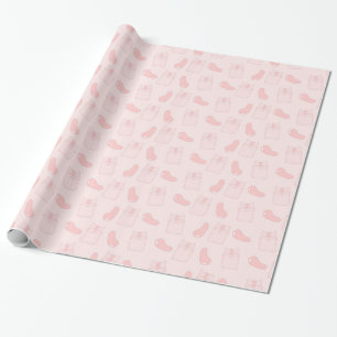Pink Cats and Jellybeans Pattern Wrapping Paper