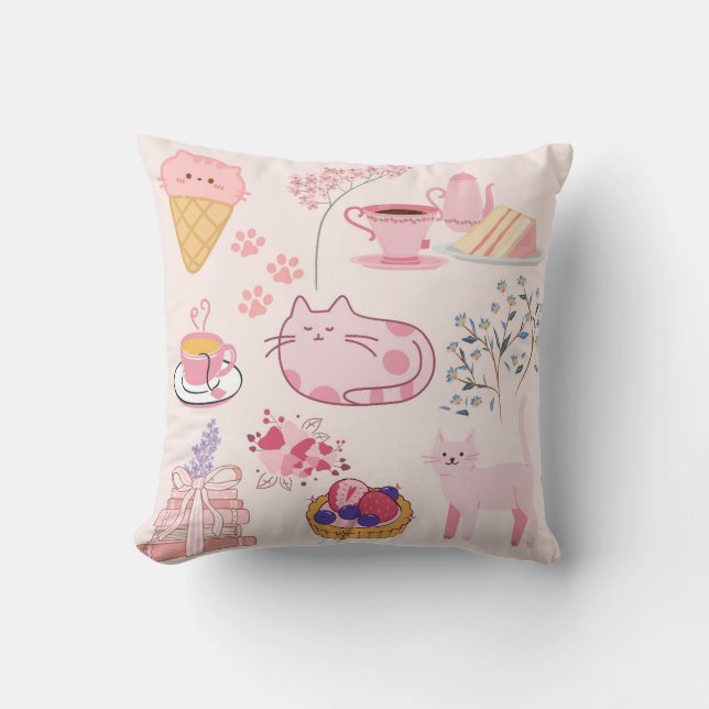 Pink Cats Cosiness Cushion (Front)