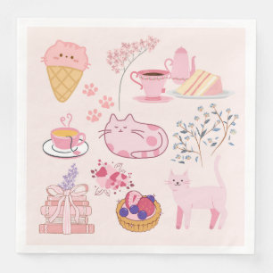 Pink Cats Cosiness Napkin