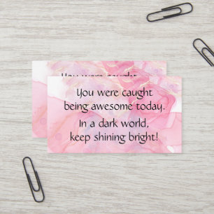 Pink Caught Being Awesome Appreciation Business Card