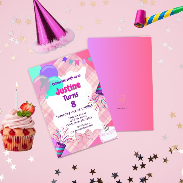 Pink Celebration Birthday Invitation- Any Theme Invitation (Creator Uploaded)