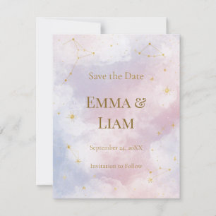 Pink Celestial Save the Date   Constellations