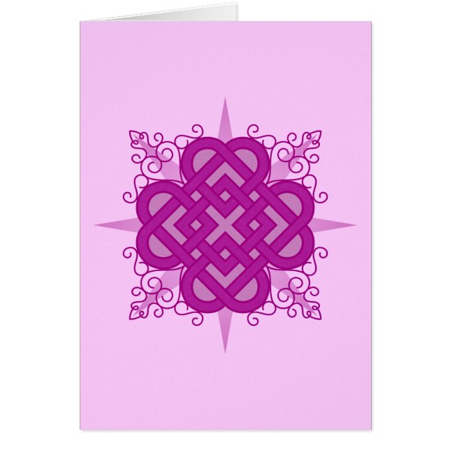 Pink Celtic "Quadheart" Card (Front)