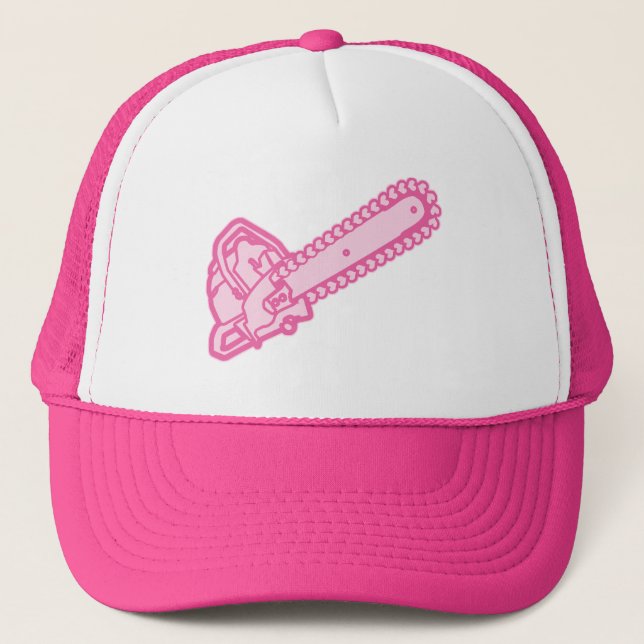 Pink Chainsaw of Love Trucker Hat (Front)