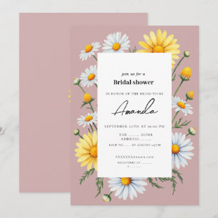 Pink Chamomile Bridal Shower Invitation