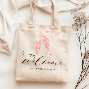 Pink Champagne Bachelorette Destination Welcome Tote Bag
